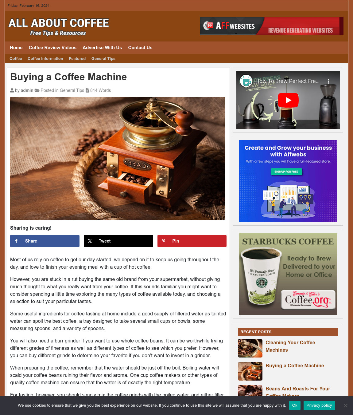 COFFEE Tips Website Business For Sale – Work From Home Business Opportunity