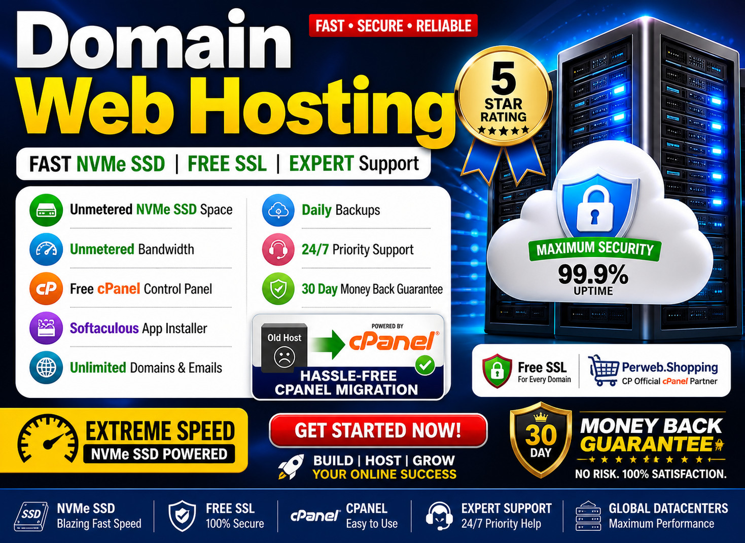 Domain Web Hosting – 🌐 Unlimited Fast SSD, Free SSL & Emails | Only $14.99/Year