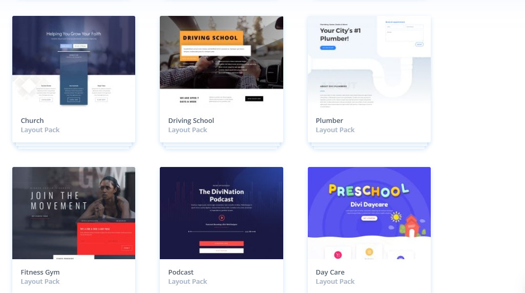 Huge Collection WordPress Divi Templates Themes Layouts Builder Elegant Extra