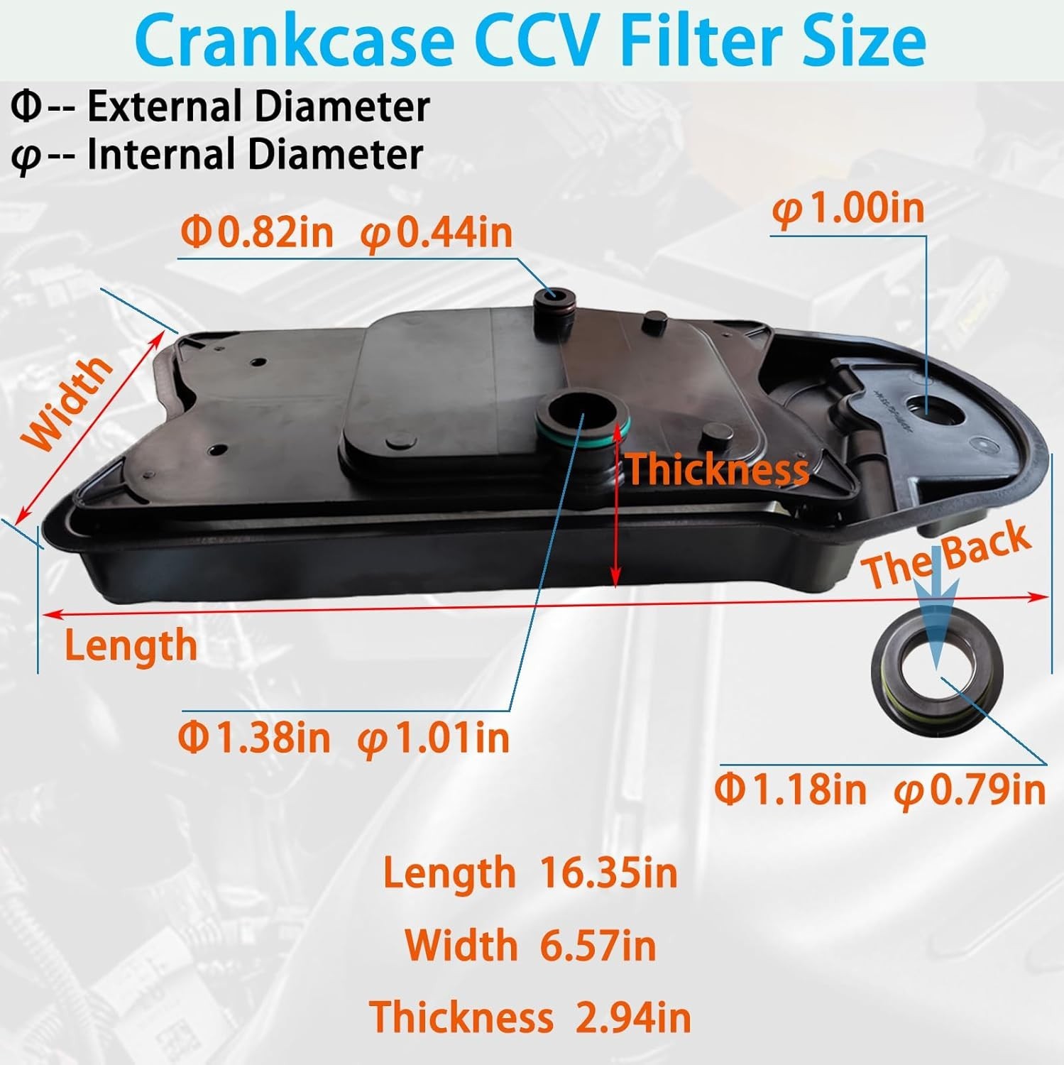 Crankcase Ventilation Filter for 2008-2024 Ram 2500 3500 6.7 Cummins
