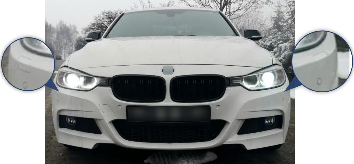 FIT TO BMW F30 M BUNDLE FRONT WASHER HEADLIGHT NOZZLE COVER BUMPER L+R