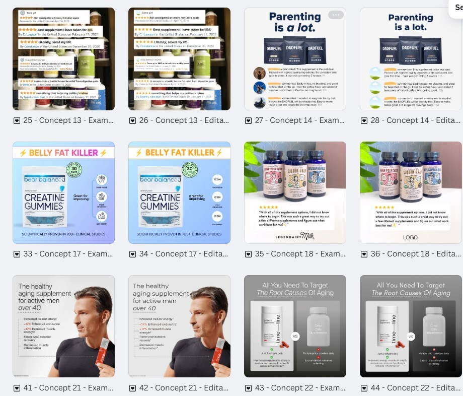 150-Supplements/Health & Wellness Eemplates | Ready-to-Use Digital Designs