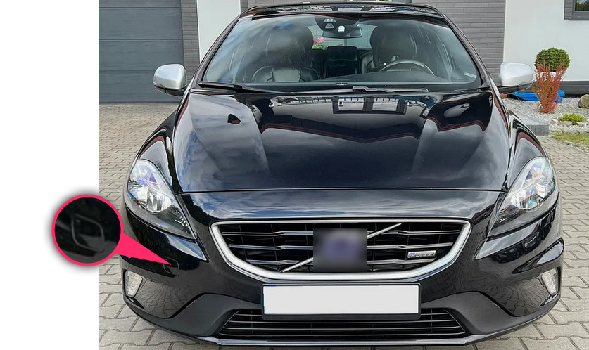 FIT TO VOLVO V40 R-DESIGN FRONT HOOK COVER BUMPER STOSSTANGE Haken-Abdeckung