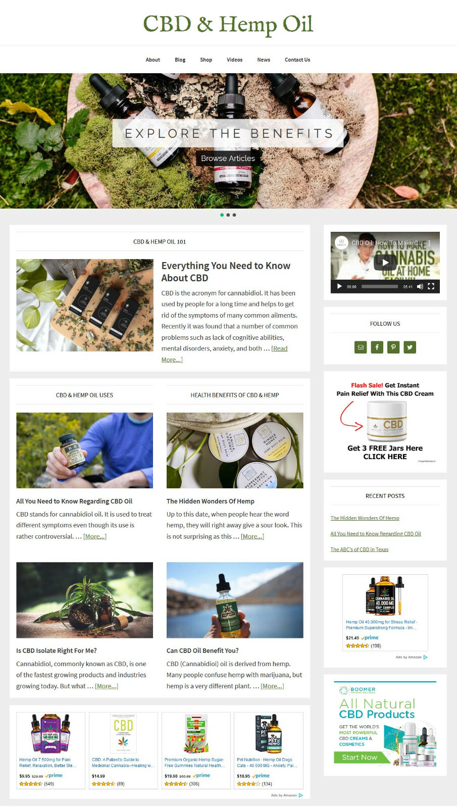 [NEW DESIGN] * Benefits of Hemp Oil Website * affiliate blog AUTO CONTENT