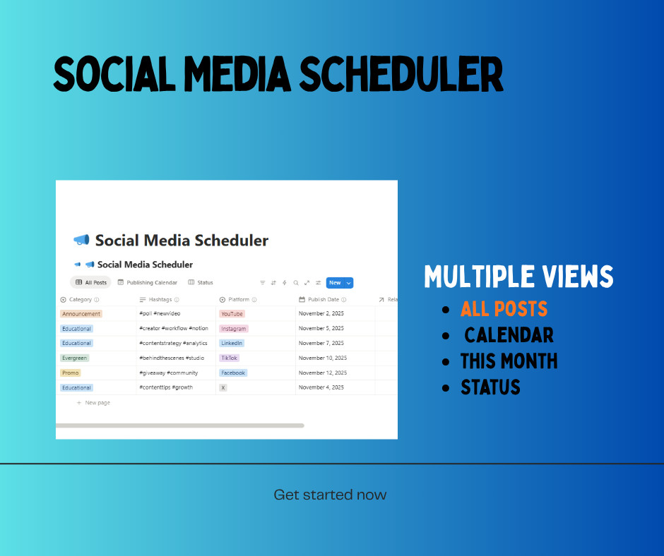 Content Creator Hub Notion Template – All-in-One Dashboard – Digital Download