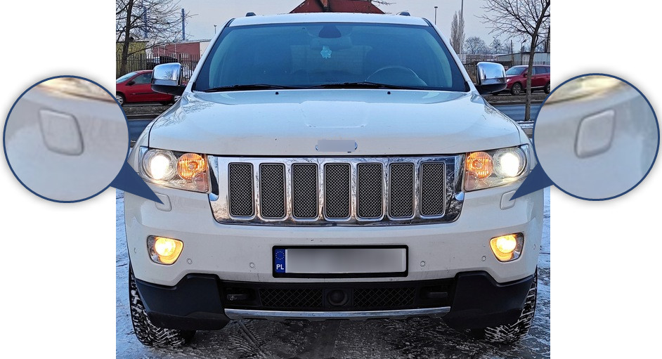FIT TO JEEP GRAND CHEROKEE WK4 WASHER HEADLIGHT NOZZLE COVER BUMPER LAMP JET