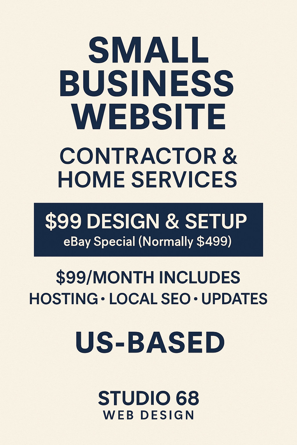 Contractor Website – $99 Design & Setup – US-Based – Hosting SEO Updates