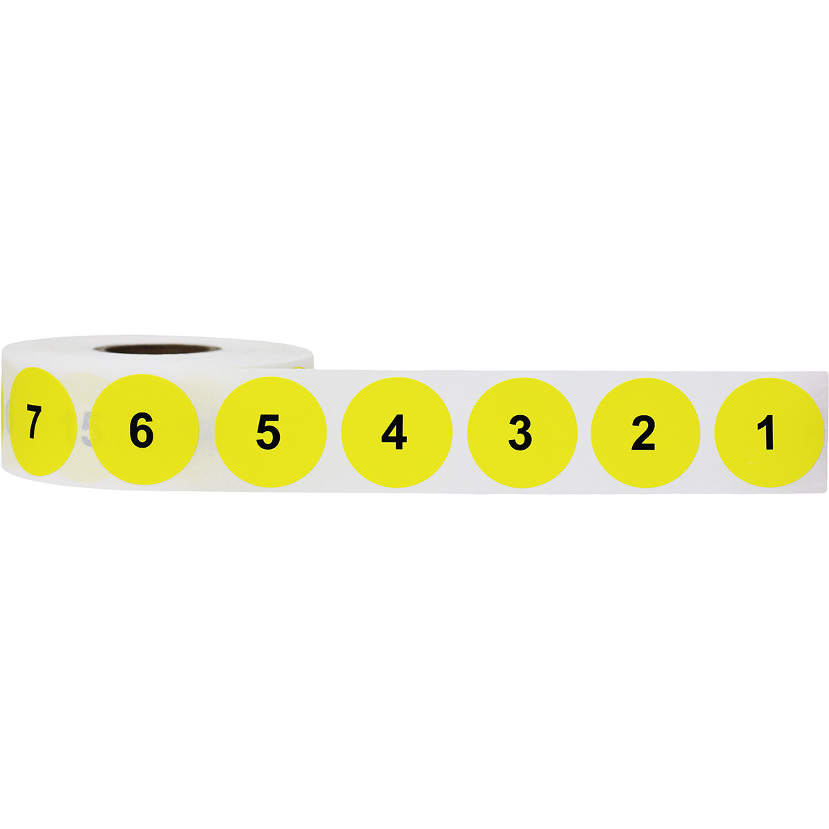 Yellow & Black Consecutive Number Inventory Labels 1 – 1000 | 1″ inch Round