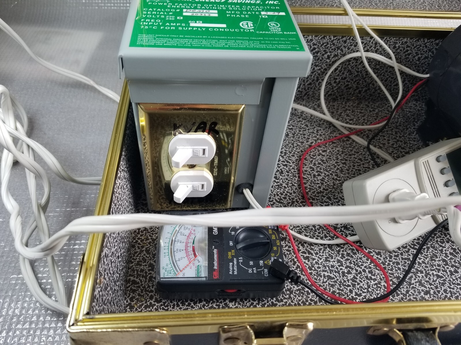Kvar Demo Energy Savings Electricity Power Saver, TESTED 1/3 Hp Motor