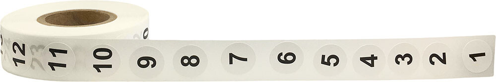 Consecutive Numbers 1-100 Labels | .5″ Round | 10 Sets of 1-100 | 1000 Pack